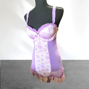 Black Fuchsia Bustier Lingerie 36B